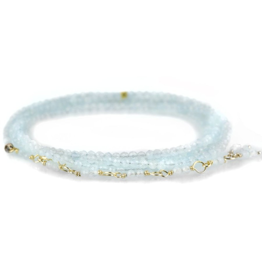 Bracelets Anne Sportun | 34" - Aquamarine Wrap Bracelet