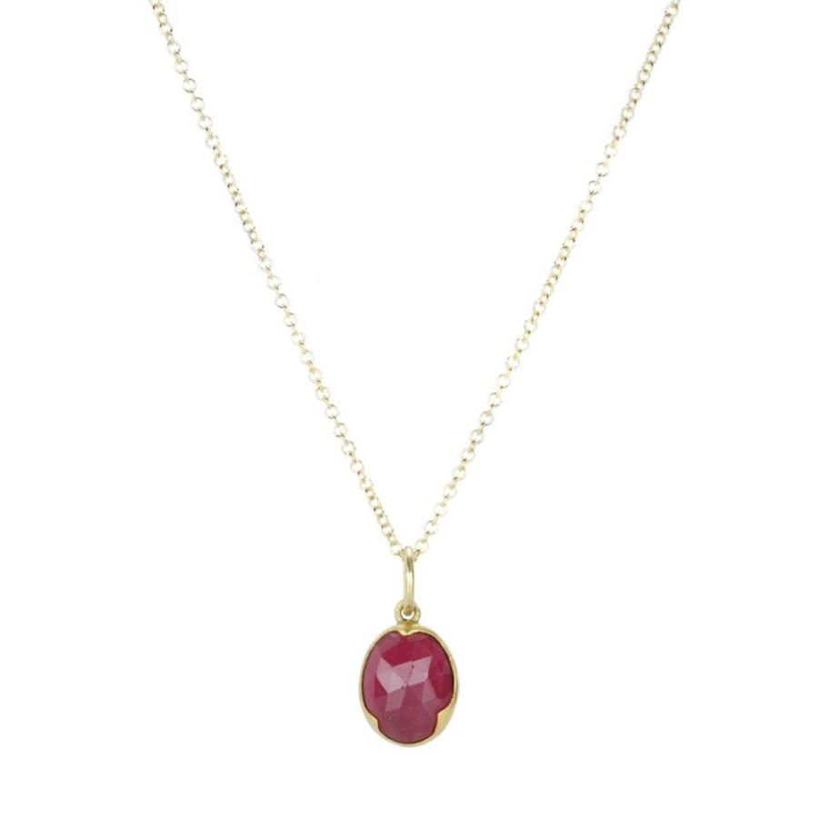 Necklaces Annie Fensterstock | Ruby Charm Necklace