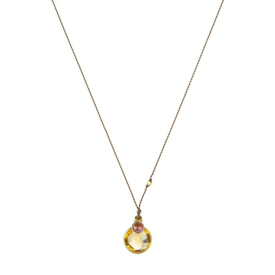 Necklaces Margaret Solow | Citrine And Sapphire Double Pendant Necklace