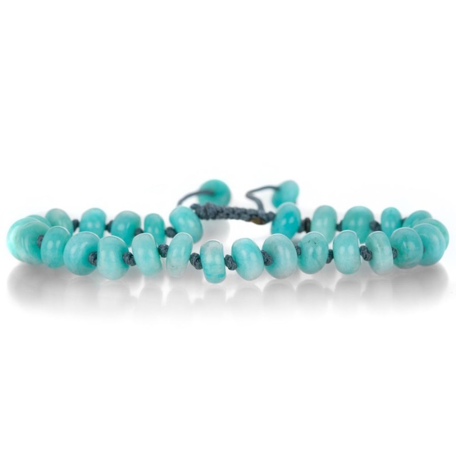 Bracelets Joseph Brooks | 8Mm Smooth Peruvian Amazonite Rondelle Bracelet