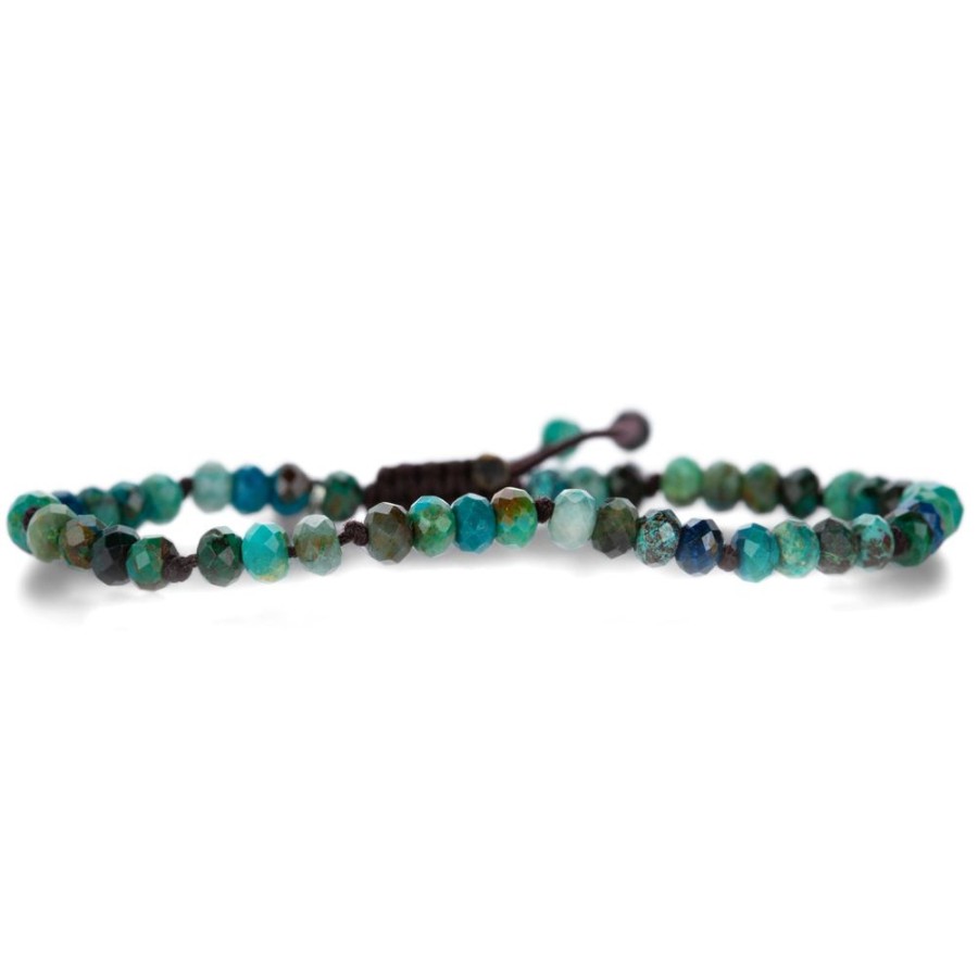 Bracelets Joseph Brooks | 4Mm Faceted Chryscolla Beaded Bracelet