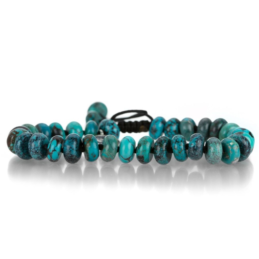 Bracelets Joseph Brooks | Smoooth 8Mm Arizona Turquoise Macrame Bracelet