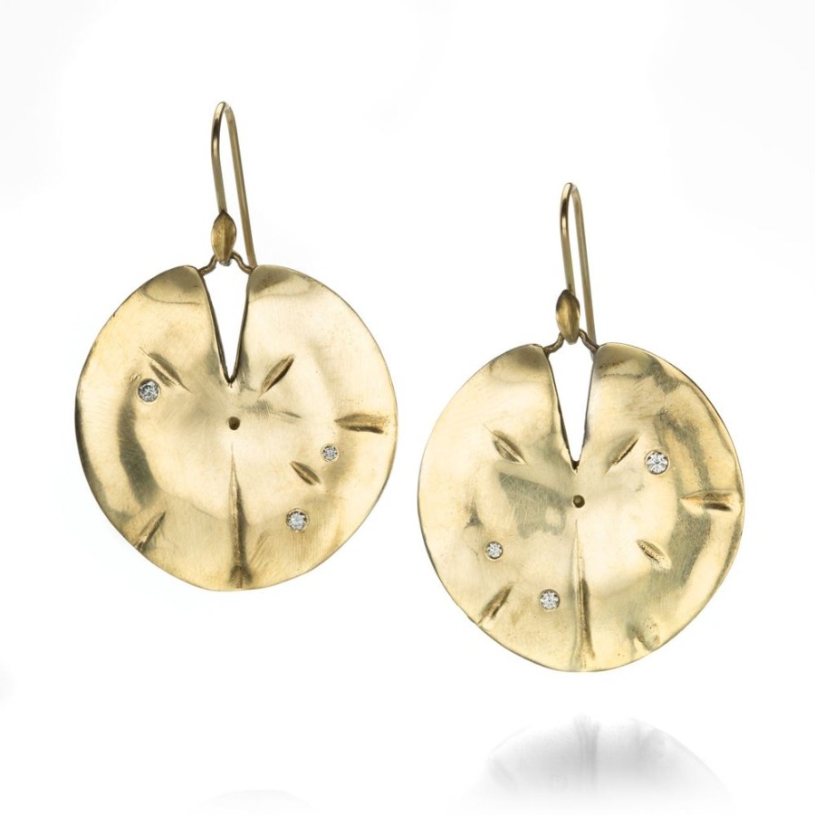 Earrings Annette Ferdinandsen | Large Diamond Lily Pad Earrings