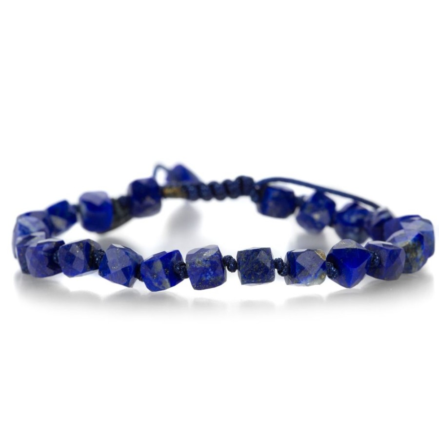 Bracelets Joseph Brooks | 5Mm Lapis Cube Bracelet