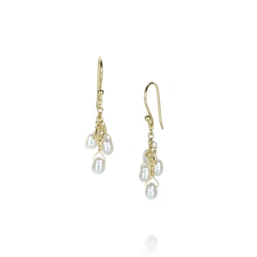 Earrings Anne Sportun | White Pearl Cascading Luna Earrings