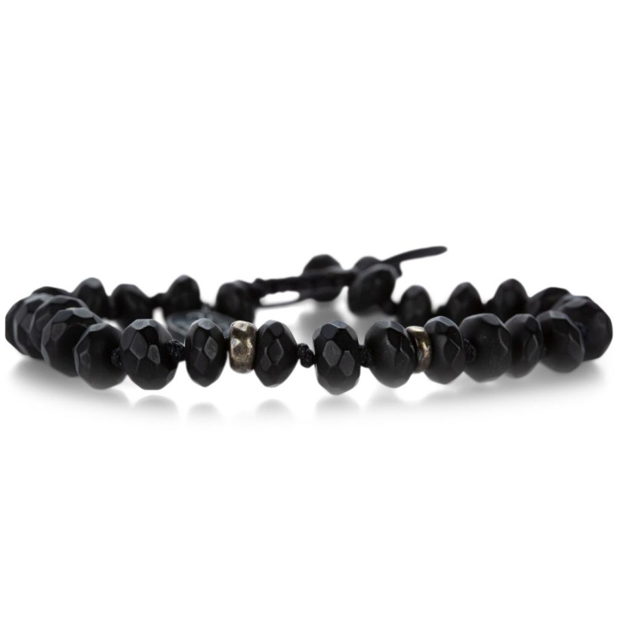 Bracelets Joseph Brooks | Black Onyx And Silver Bead Bracelet