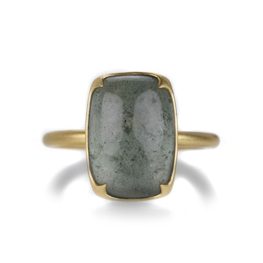 Rings Gabriella Kiss | 18K Cushion Moss Aquamarine Ring