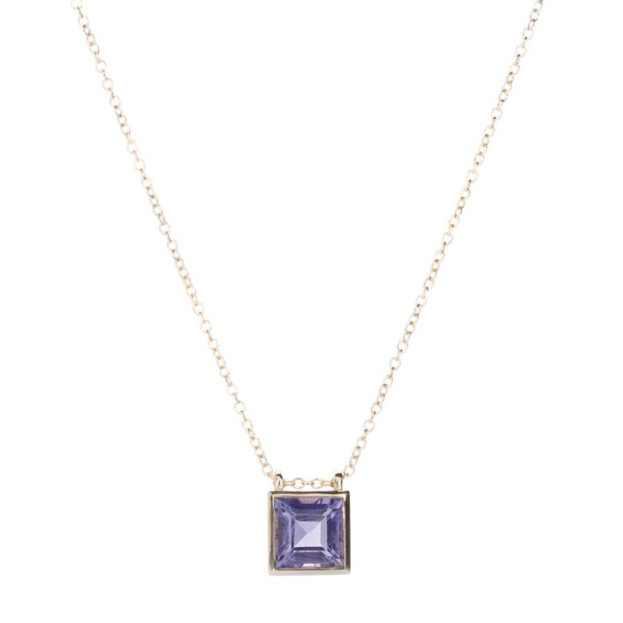 Necklaces Nicole Landaw | Square Iolite Story Necklace