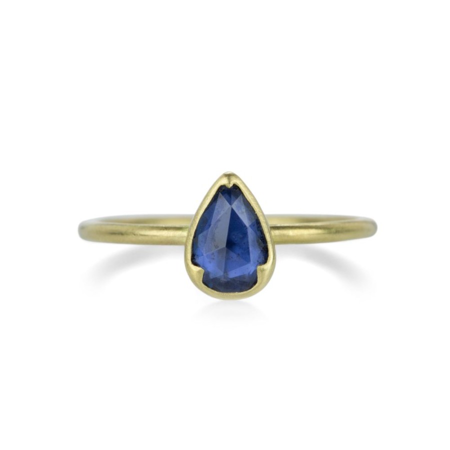 Rings Gabriella Kiss | Faceted Pear Shaped Blue Sapphire Ring