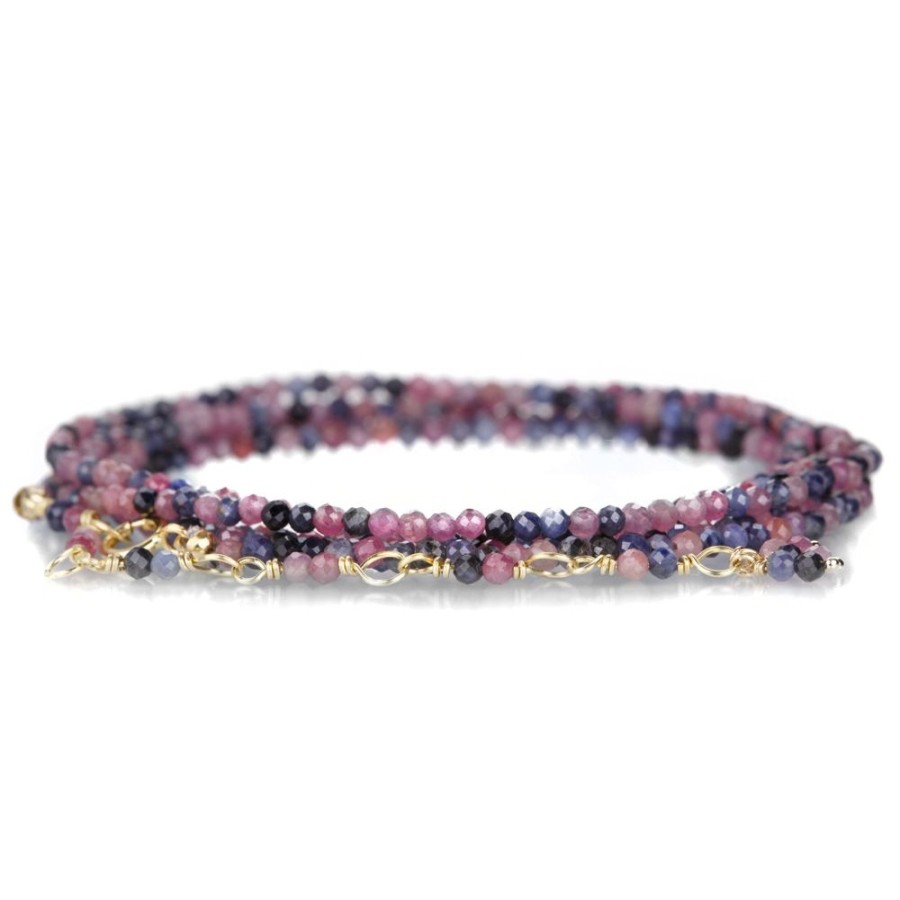 Bracelets Anne Sportun | Pink & Blue Sapphire Wrap Bracelet - 34"