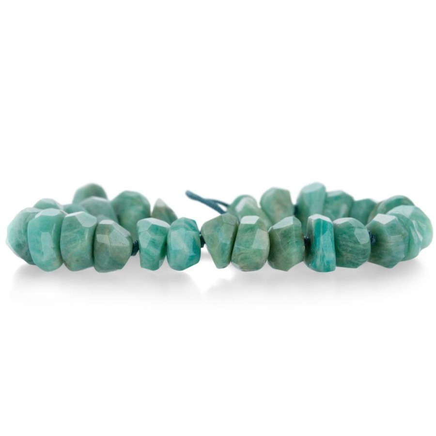 Bracelets Joseph Brooks | 8Mm Faceted Amazonite Nugget Beaded Bracelet