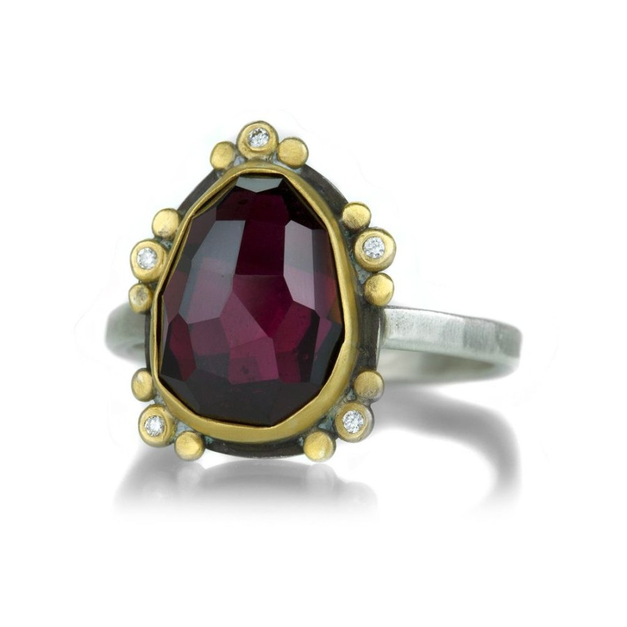 Rings Ananda Khalsa | Rose Cut Rhodolite Garnet Ring