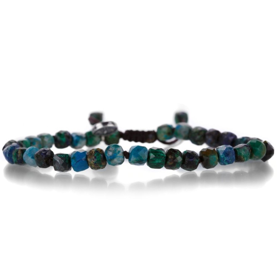 Bracelets Joseph Brooks | 4Mm Chrysocolla Cube Bracelet