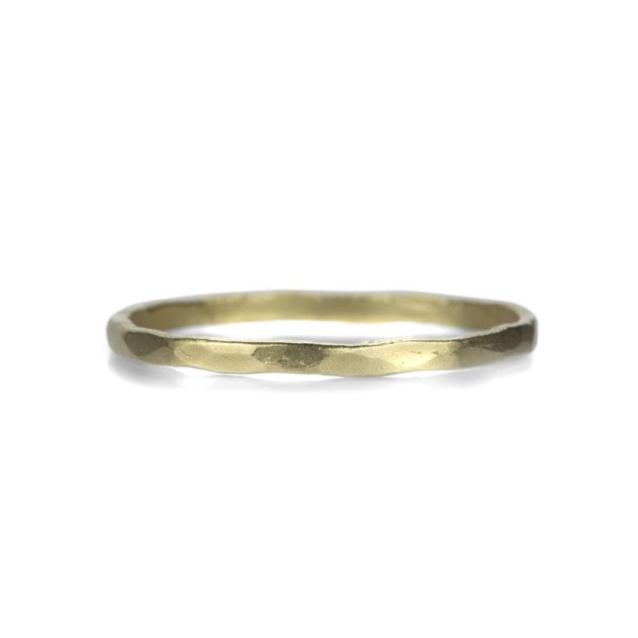 Rings Victoria Cunningham | 14K Plain Hammered Matte Stack Ring