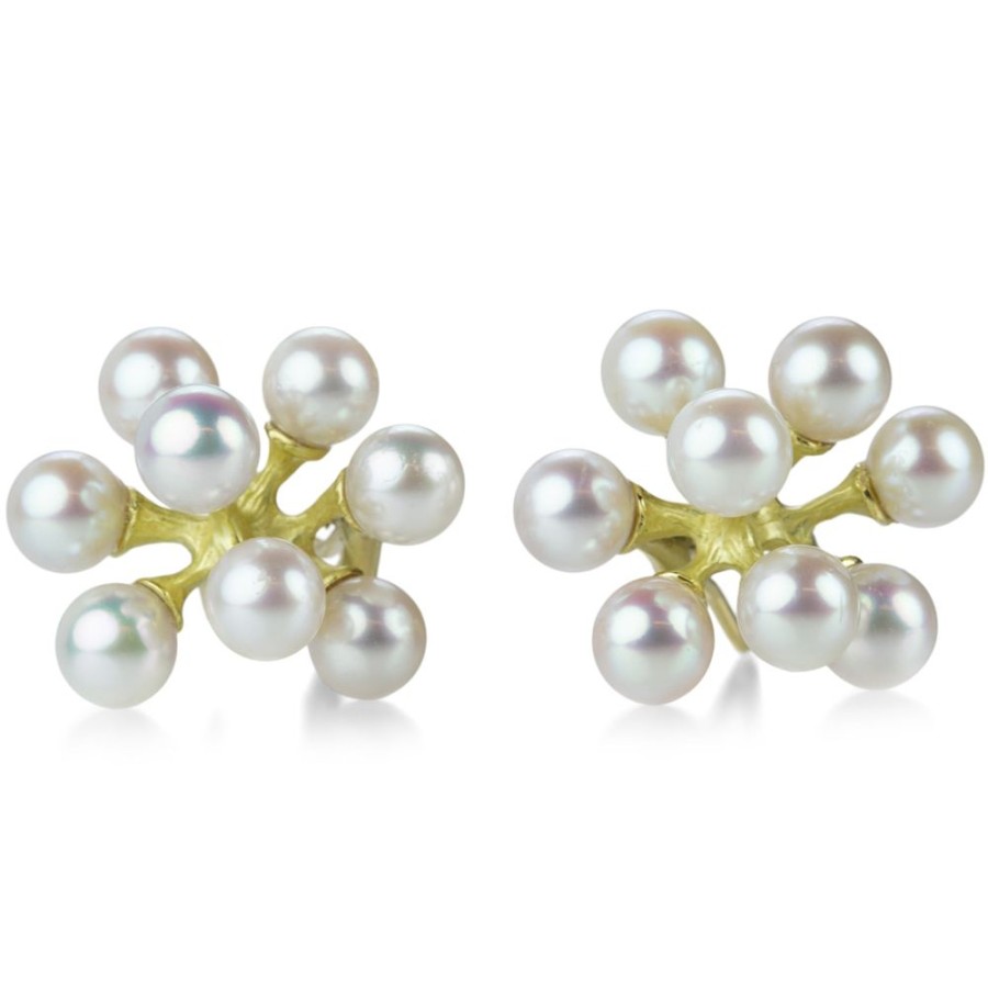 Earrings John Iversen | Small Jacks Earrings With Akoya Pearls