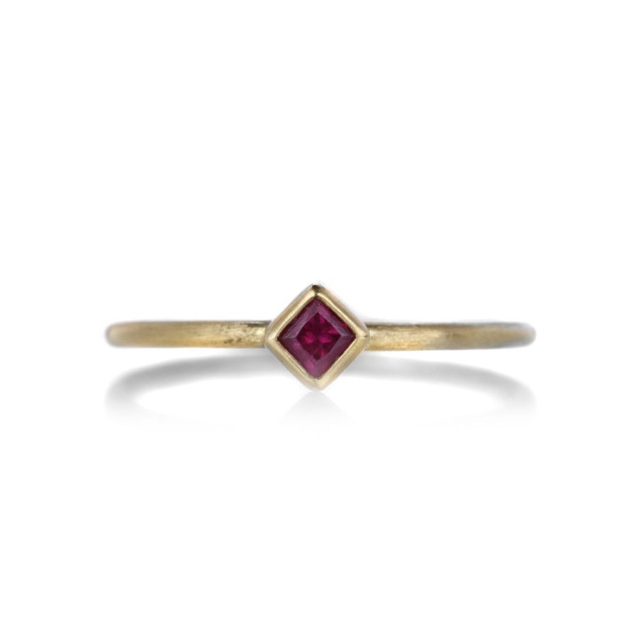 Rings Gabriella Kiss | Tiny Square Ruby Ring