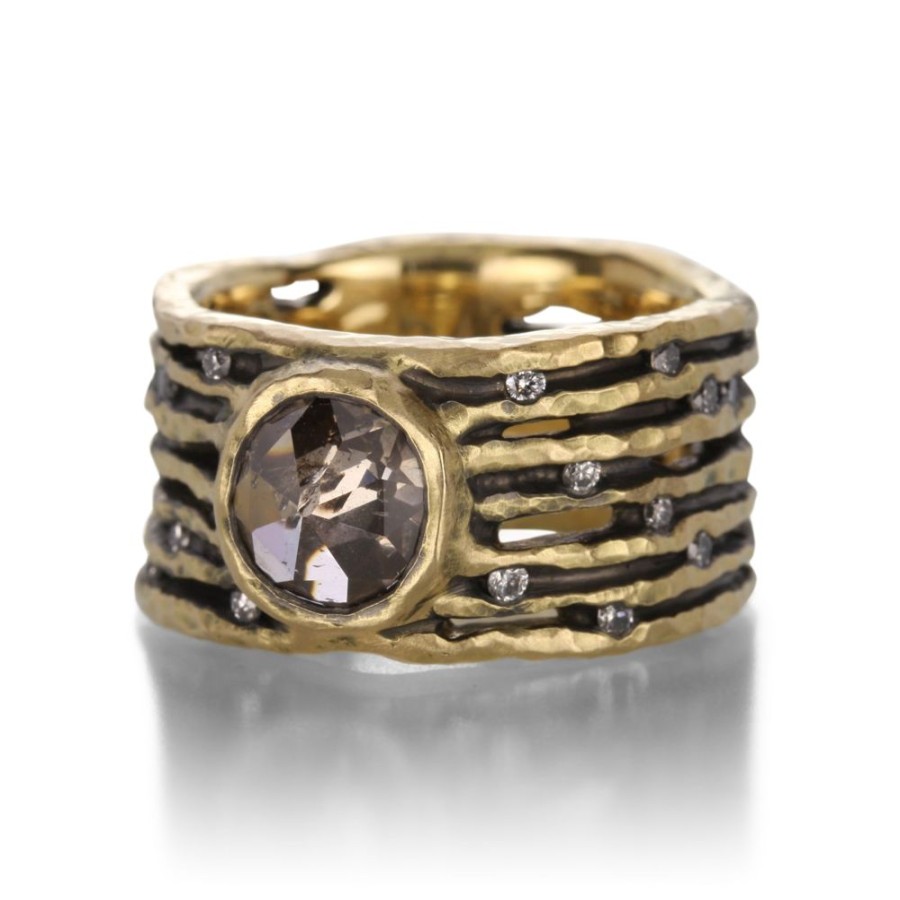 Rings Todd Pownell | Wide Band With Rosecut Diamond