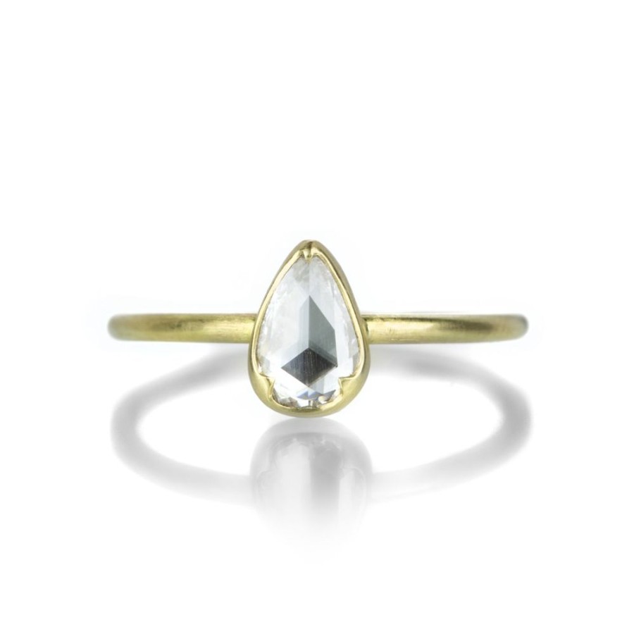 Rings Gabriella Kiss | 18K Pear Shaped White Diamond Ring