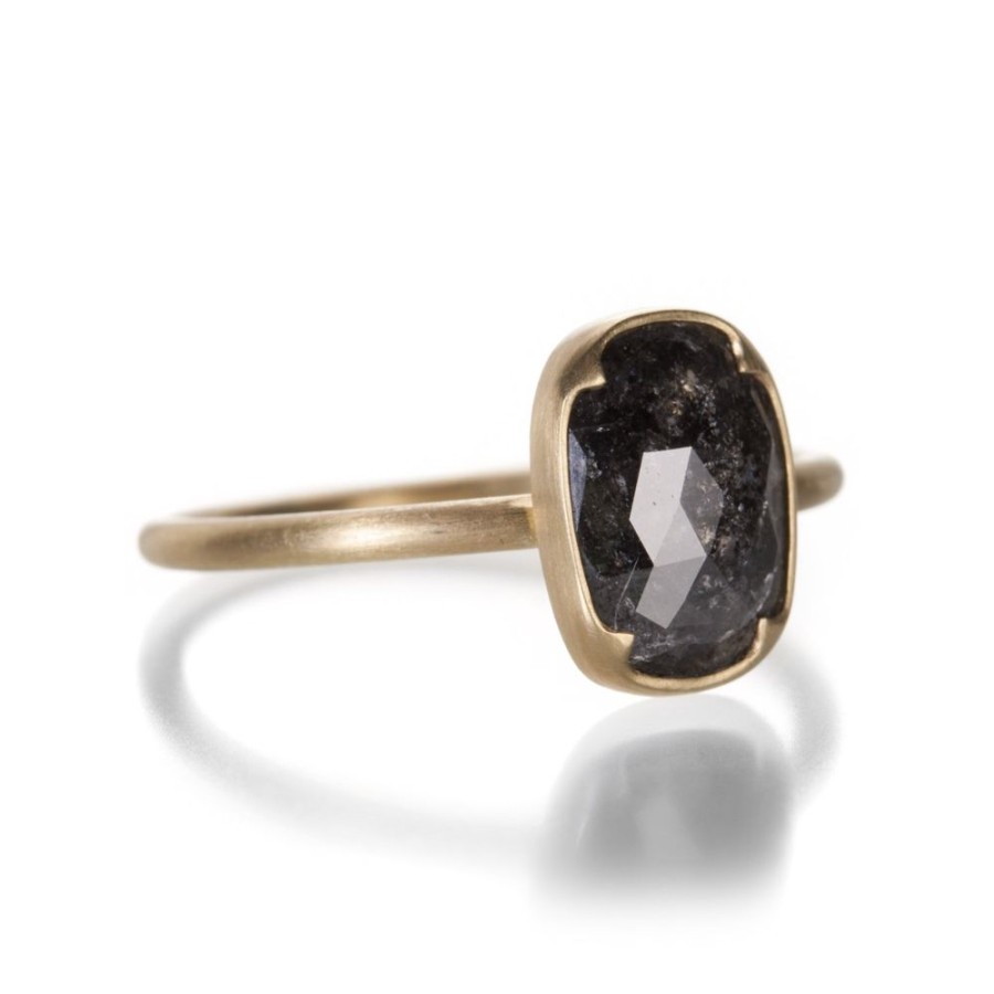 Rings Gabriella Kiss | Cushion Cut Black Lacy Diamond Ring