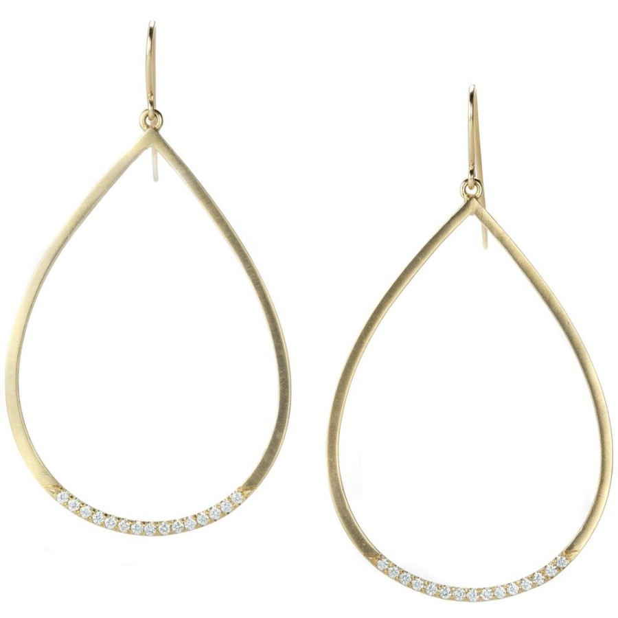 Earrings Nicole Landaw | Diamond Lined Teardrop Earrings