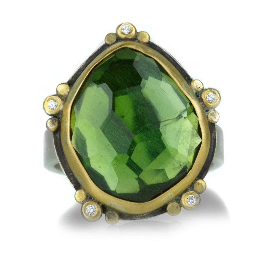 Rings Ananda Khalsa | Rose Cut Green Tourmaline And Diamond Ring