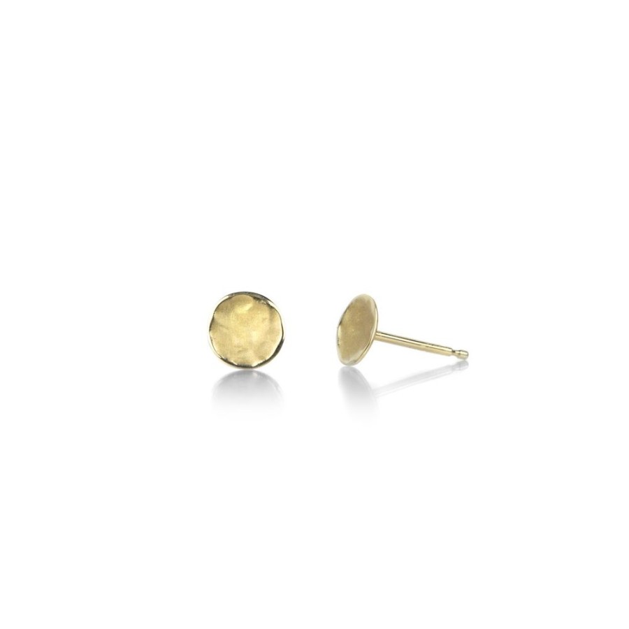 Earrings Anne Sportun | Delicate Hammered Disc Studs