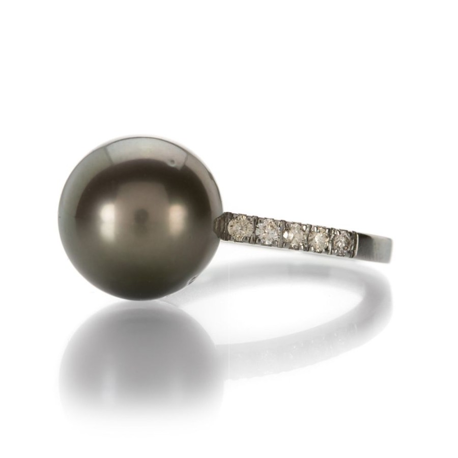 Rings Gellner | Gray Tahitian Pearl And Diamond Ring