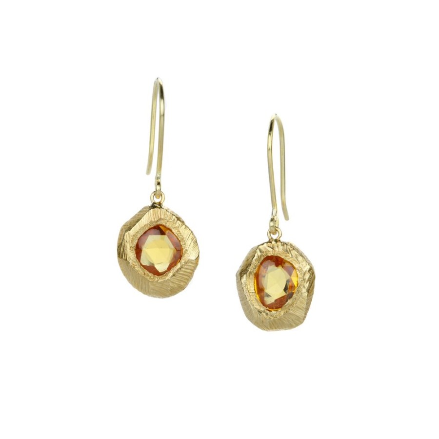 Earrings Page Sargisson | Rose Cut Yellow Sapphire Drop Earrings