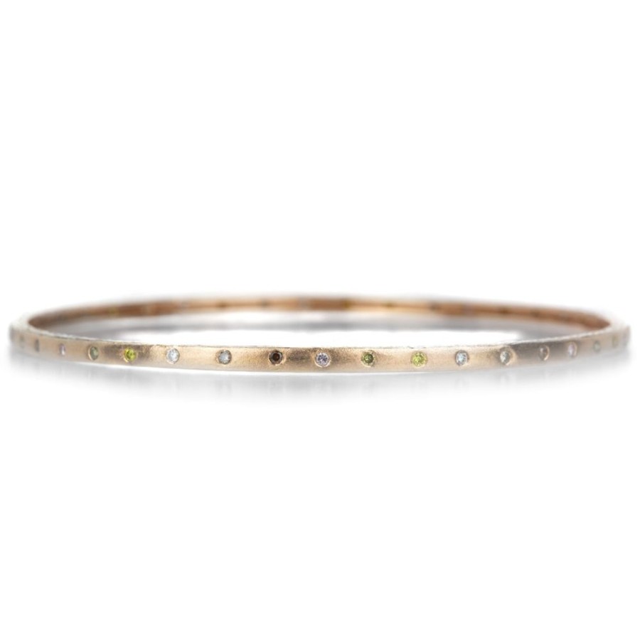 Bracelets Sethi Couture | 14K Pink Gold Multicolored Diamond Bangle