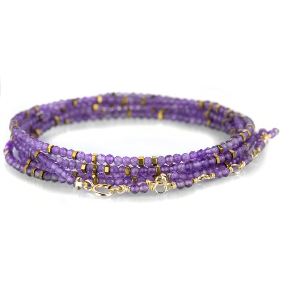 Bracelets Anne Sportun | Amethyst Confetti Wrap Bracelet - 34"