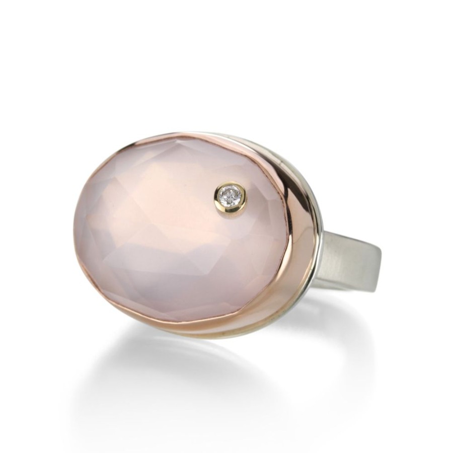 Rings Jamie Joseph | Rose Quartz Ring With Diamond