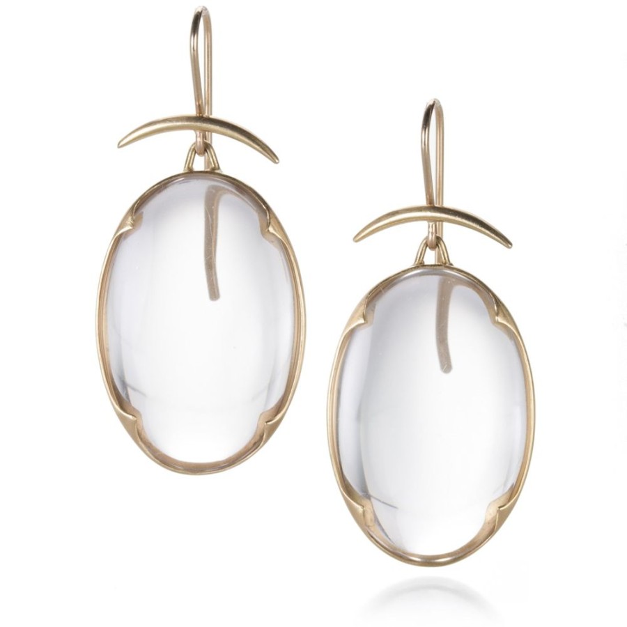 Earrings Gabriella Kiss | Oval Crystal Lens Earrings