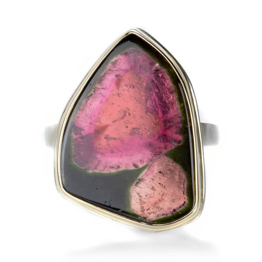 Rings Jamie Joseph | Vertical Watermelon Tourmaline Slice Ring