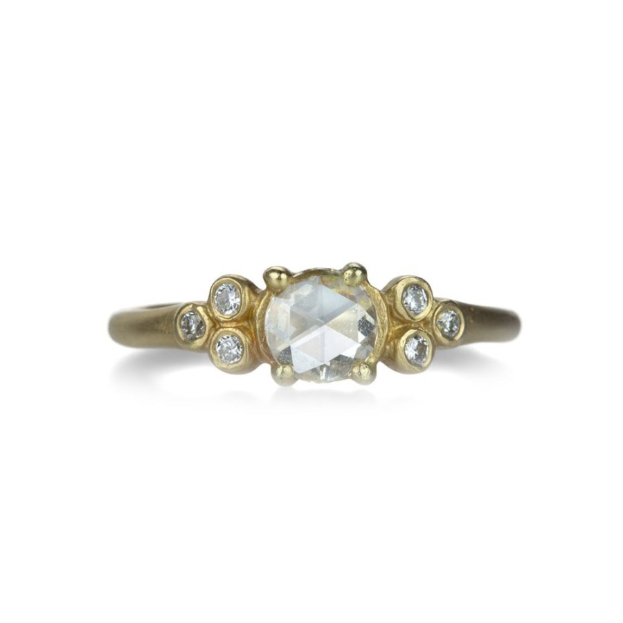 Rings Victoria Cunningham | 14K Rose Cut Diamond Ring With Six Accent Diamonds