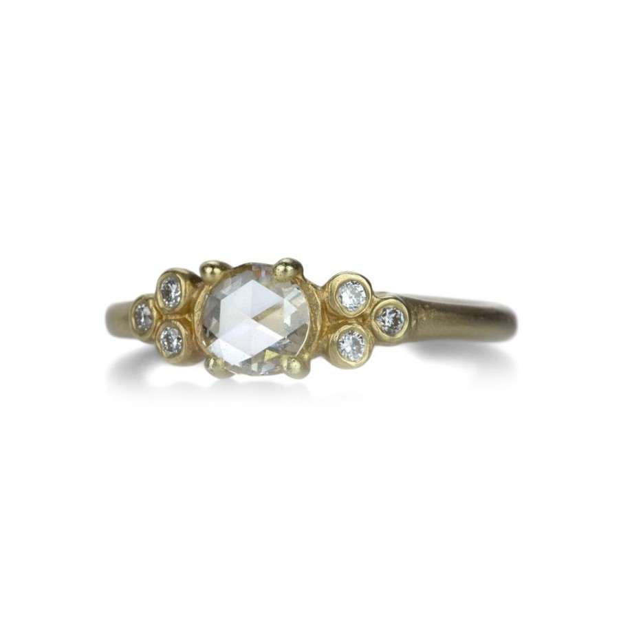 Rings Victoria Cunningham | 14K Rose Cut Diamond Ring With Six Accent Diamonds