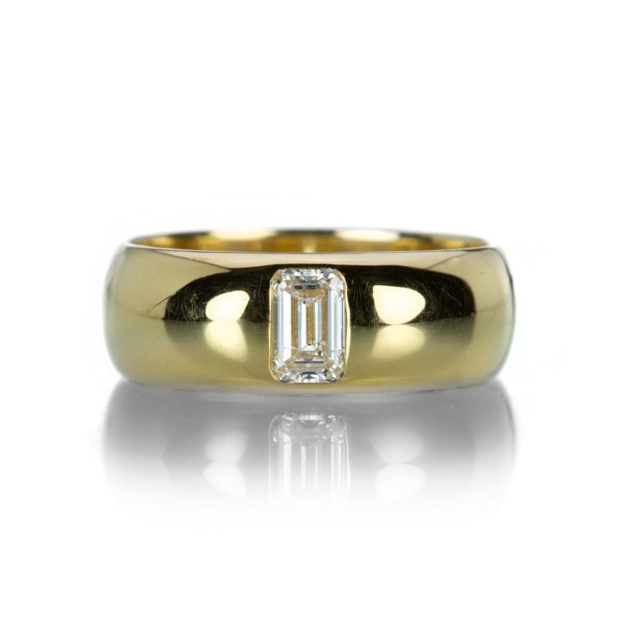 Rings Diana Mitchell | North South Emerald Cut Diamond Gypsy Band