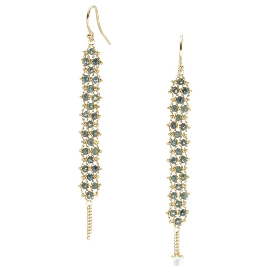 Earrings Amali | Blue Diamond Textile Earrings