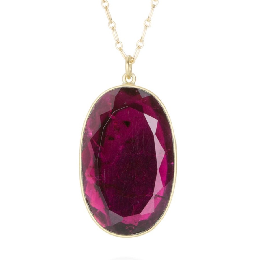 Necklaces Lola Brooks | Burgundy Tourmaline Pendant Necklace