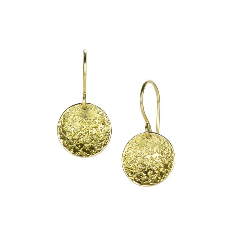 Earrings Kate Maller | Double Gold Moon Surface Earrings