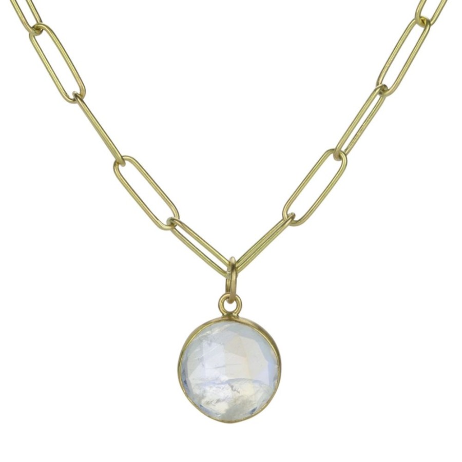 Necklaces Maria Beaulieu | 18K Bezel Set Moonstone Pendant (Pendant Only)