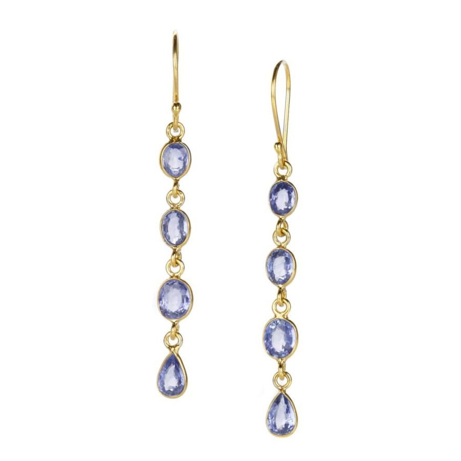 Earrings Margaret Solow | Long Blue Sapphire Earrings