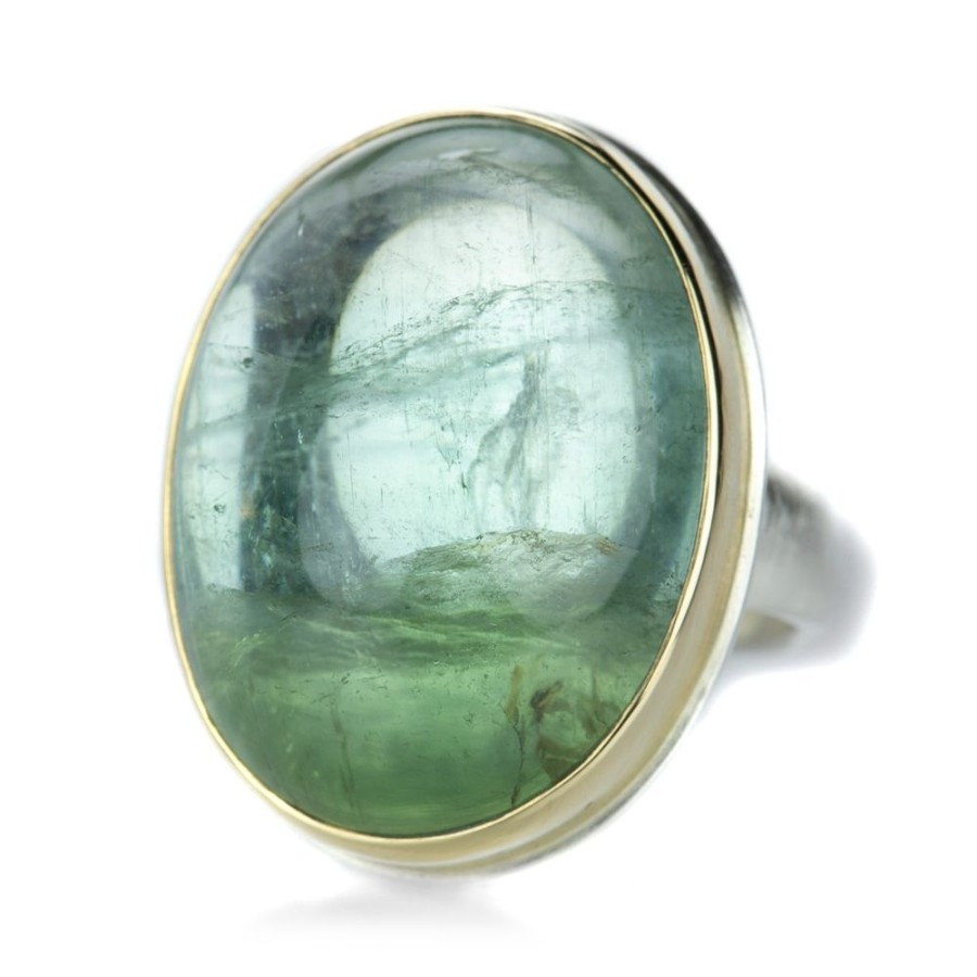 Rings Jamie Joseph | Smooth Oval Green Tourmaline Ring