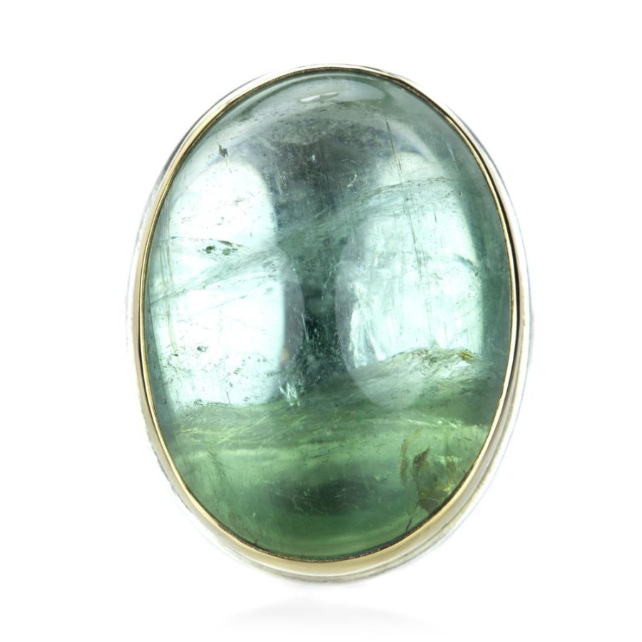 Rings Jamie Joseph | Smooth Oval Green Tourmaline Ring