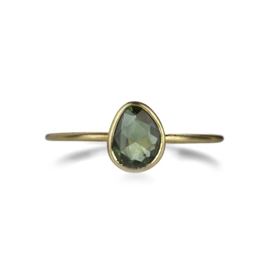 Rings Margaret Solow | Faceted Green Sapphire Ring