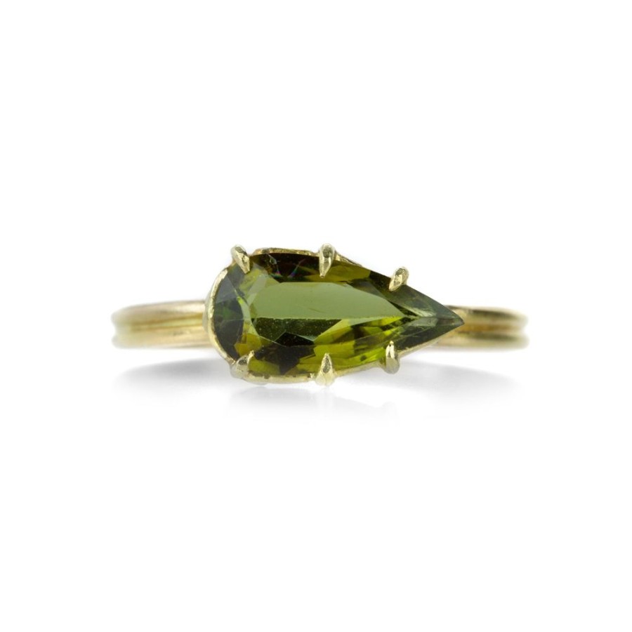 Rings Rosanne Pugliese | 18K Teardrop Green Tourmaline Ring