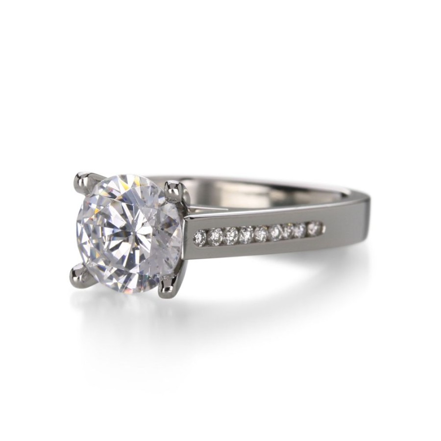 Rings Edward Burrowes | Platinum Engagement Ring With 8Mm Stone