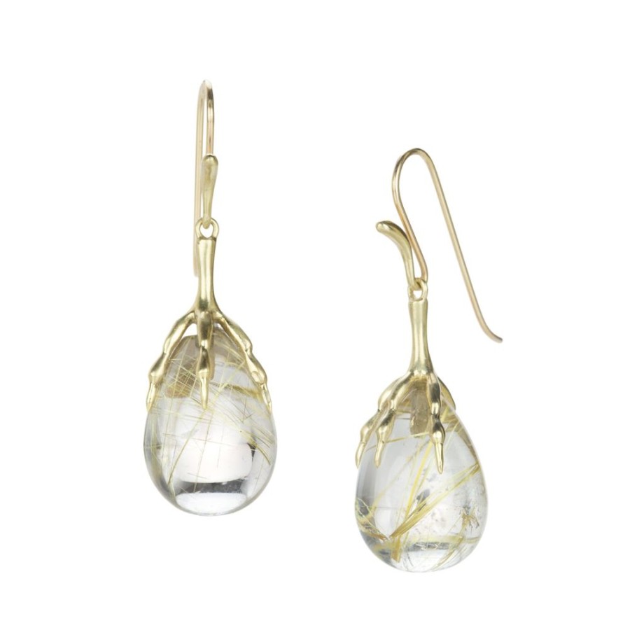 Earrings Annette Ferdinandsen | Rutilated Quartz Quail Egg Earrings