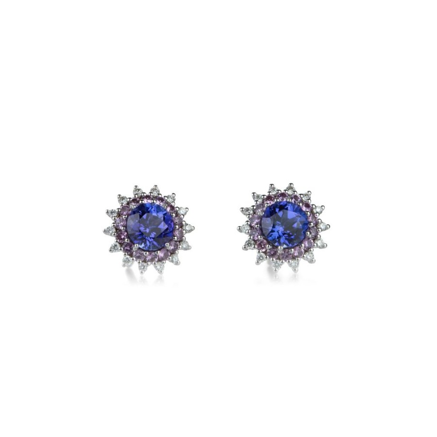 Earrings Paul Morelli | Tanzanite And Pink Sapphire Studs