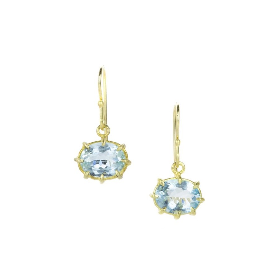 Earrings Rosanne Pugliese | Mini Oval Aquamarine Drops