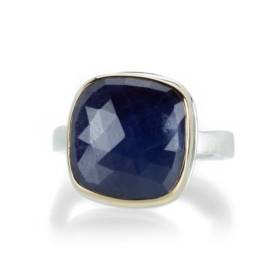 Rings Jamie Joseph | Faceted Square Blue Sapphire Ring